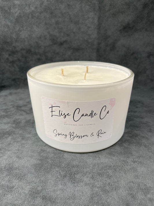 Spring Blossom & Rain Scented 3 Wick Candle 55cl