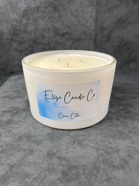 Clean Cotton Scented 3 Wick Candle 55cl