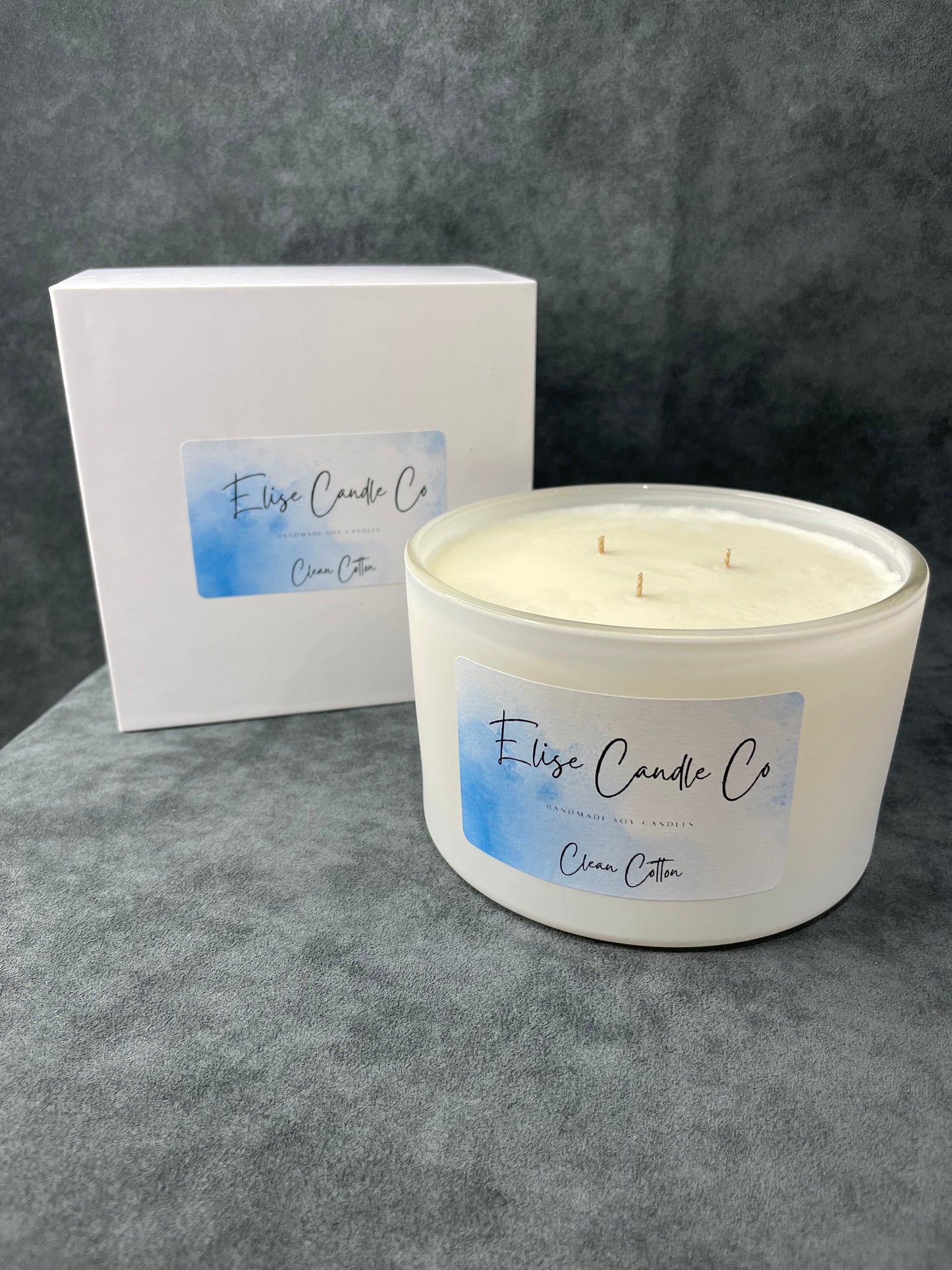 Clean Cotton Scented 3 Wick Candle 55cl